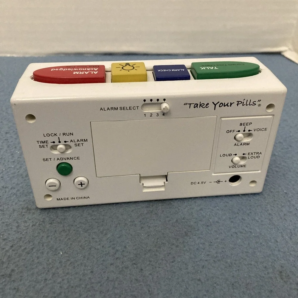 The MedCenter System Multicolor Alarm/Reminder Clock w/4 Alarms - Tested/Works